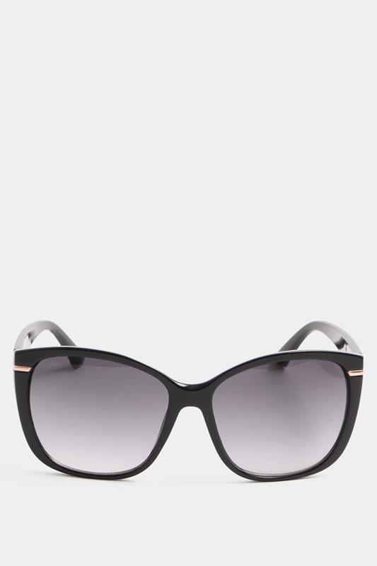 Black Metal Arm Detail Sunglasses | Yours Clothing 2