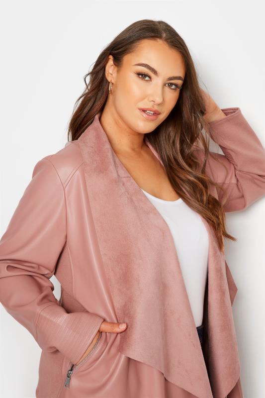 Curve Pink Waterfall Faux Leather Jacket_D.jpg