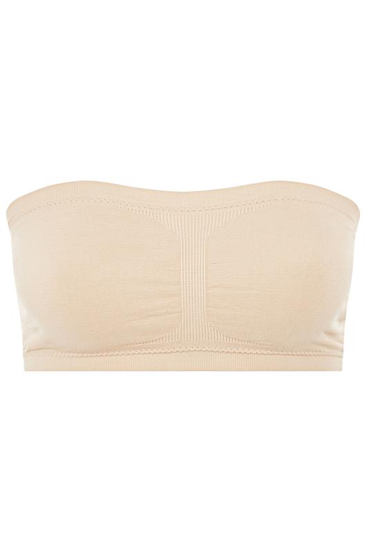 YOURS Plus Size Nude Seamless Padded Non-Wired Bandeau Bra | Yours Clothing 4