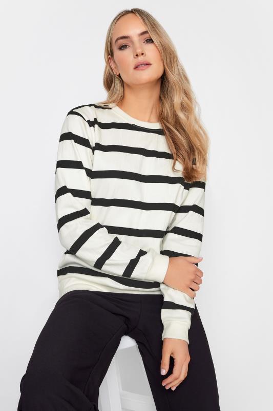 Tall  LTS Tall Ivory White Stripe Sweatshirt