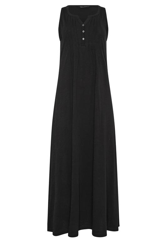 M&Co Petite Black Sleeveless Cotton Henley Maxi Dress | M&Co 5