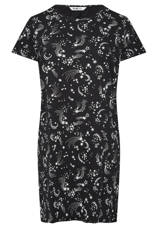 YOURS Plus Size Black Shooting Star Print Nightdress | Yours Clothing 6