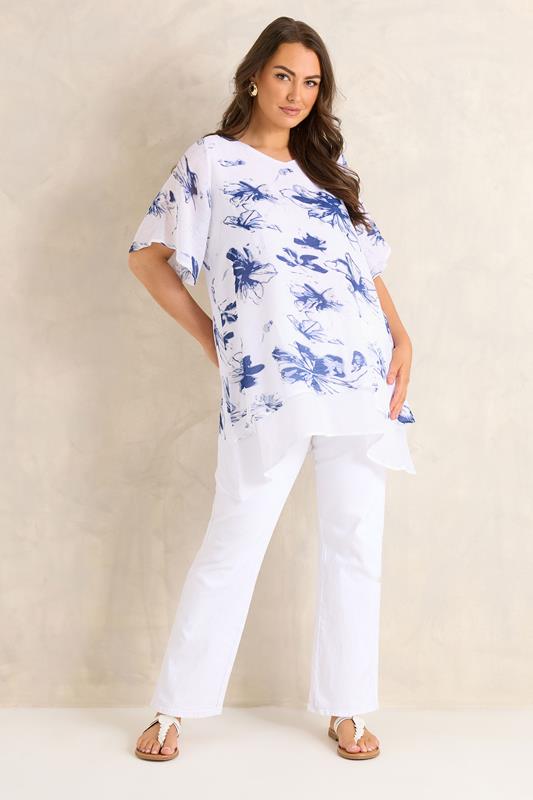 EVANS Plus Size Purple Double Layer Angel Top | Evans 1