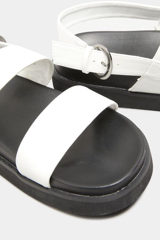 LIMITED COLLECTION Plus Size White Double Strap Chunky Sandals In Extra Wide Fit | Yours Clothing 5