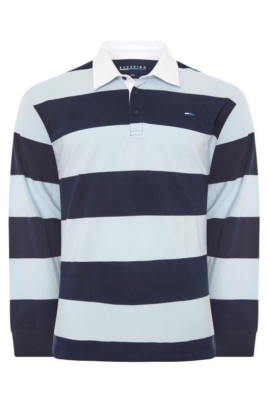 Light Blue Stripe Rugby Shirt Badrhino, Baby Blue And White Rugby Shirt