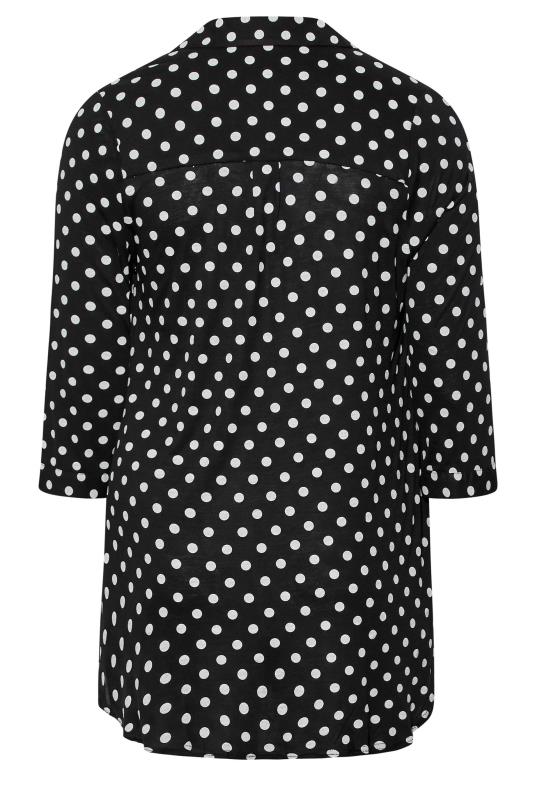 Curve Black & White Polka Dot Shirt | Yours Clothing 7