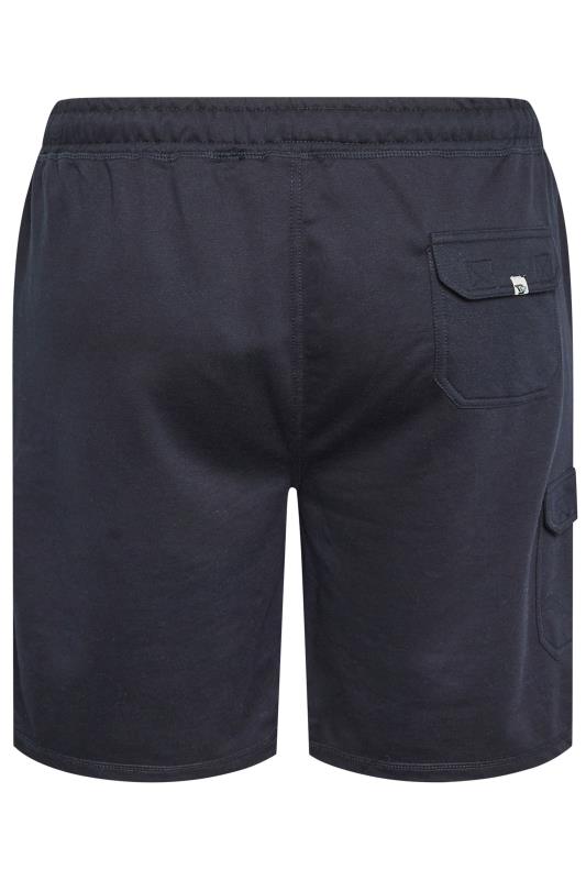 D555 Big & Tall Navy Blue Cotton Jogger Shorts | BadRhino 4