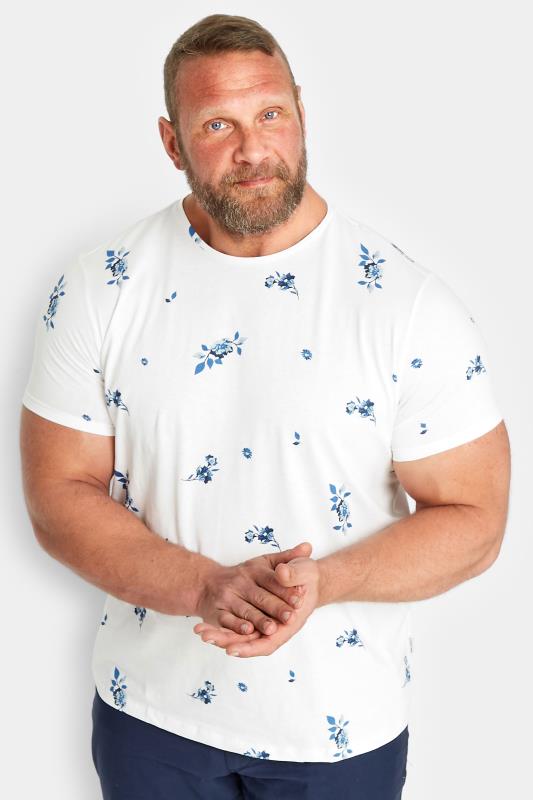 Men's  BLEND Big & Tall White Floral T-Shirt