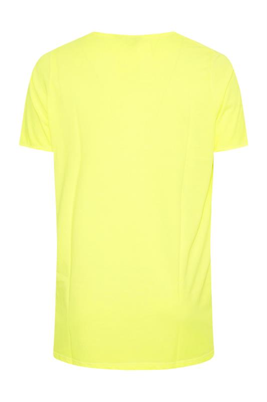 Plus Size Bright Yellow Raw Edge Basic T-Shirt | Yours Clothing  6