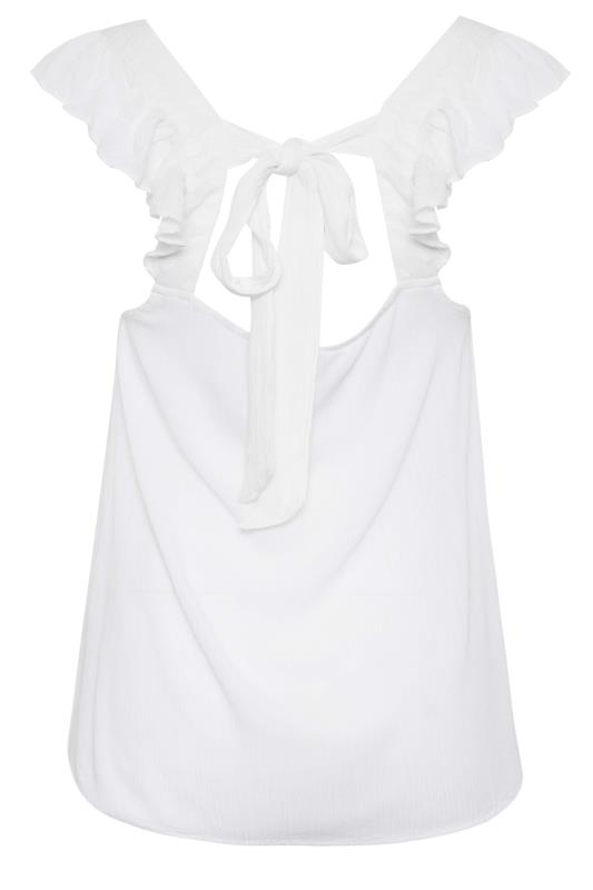 LTS Tall Women's White Crinkle Frill Top | Long Tall Sally 7