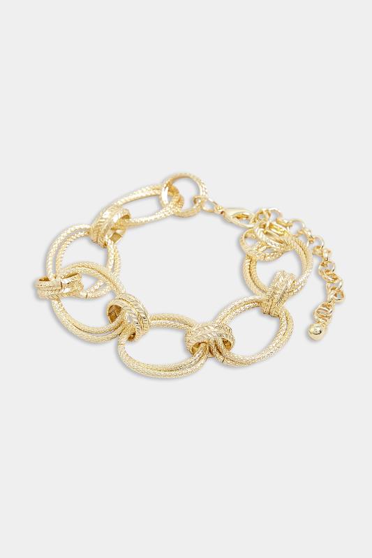 Gold Linked Chain Bracelet | Yours Clothing 2