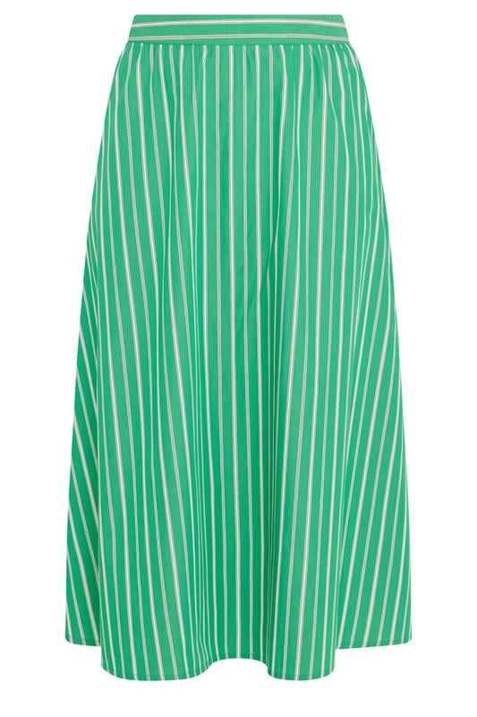 YOURS Plus Size Green Stripe Midi Skirt | Yours Clothing 6