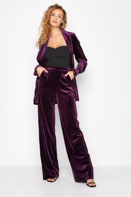 LTS Tall Women's Purple Velvet Belted Blazer | Long Tall Sally 2