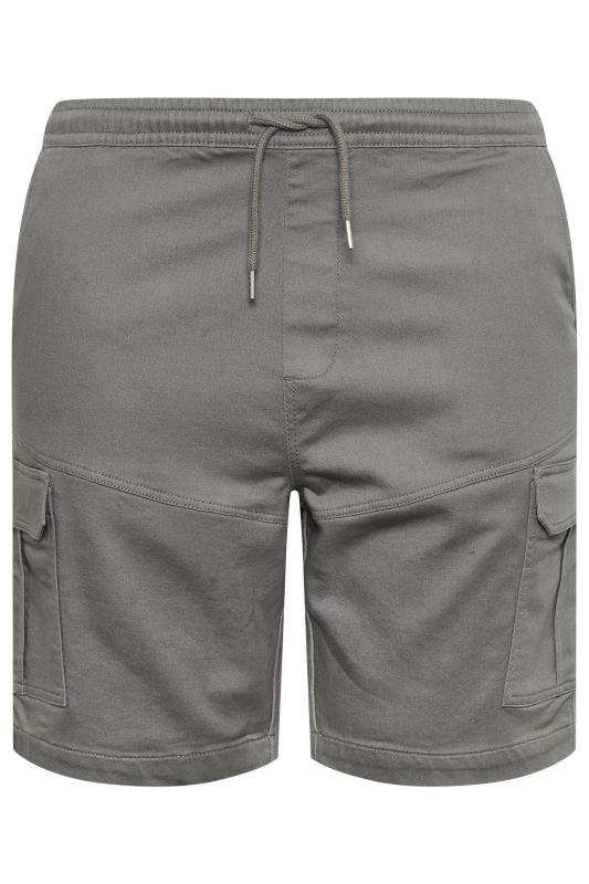 BadRhino Big & Tall Grey Elasticated Waist Cargo Shorts | BadRhino 4