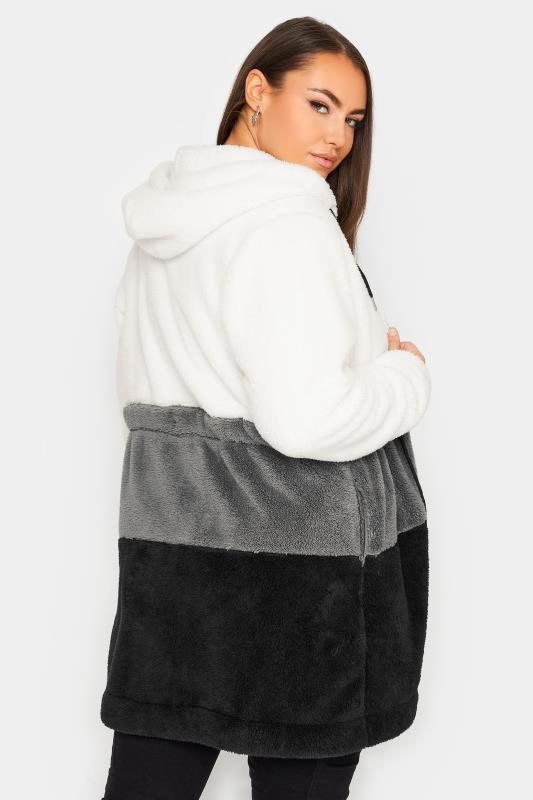 YOURS Plus Size Grey Longline Fleece Zip Hoodie | Yours Clothing 3