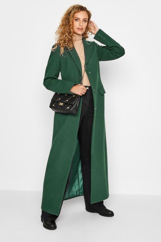 LTS Tall Dark Green Long Formal Coat 1