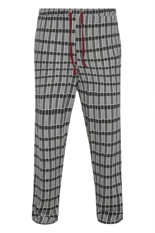 ED BAXTER Big & Tall Grey Check Lounge Trousers 3