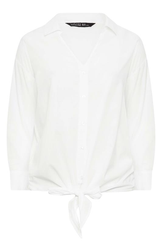 LIMITED COLLECTION Plus Size White Tie Hem Shirt | Yours Clothing 6