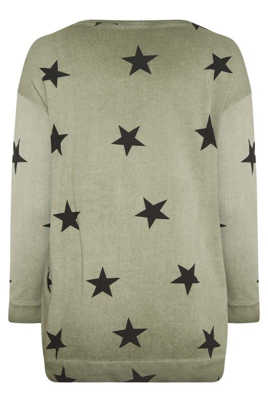 Curve Green Star Print Sweatshirt 6