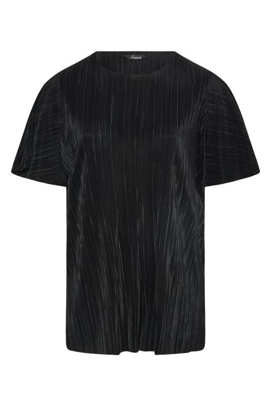 LIMITED COLLECTION Curve Black Plisse T-Shirt_X.jpg