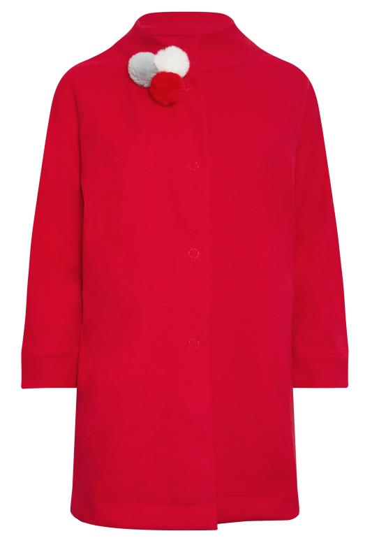 Evans Baptiste Red Funnel Collar Wide Sleeve Coat 5