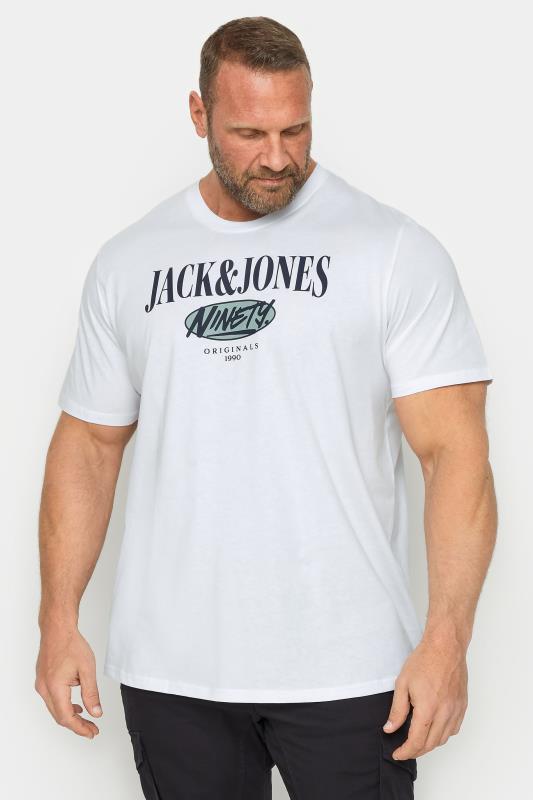  JACK & JONES Big & Tall White 'Ninety' Short Sleeve T-Shirt