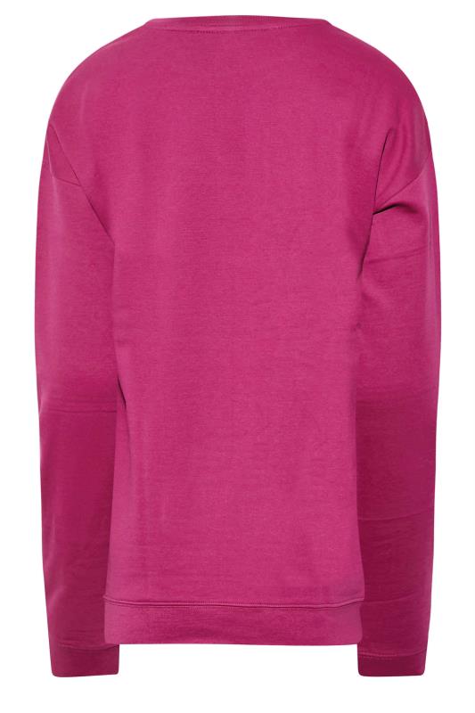 LTS Tall Hot Pink Flower "Wild & Beautiful" Print Sweatshirt 7