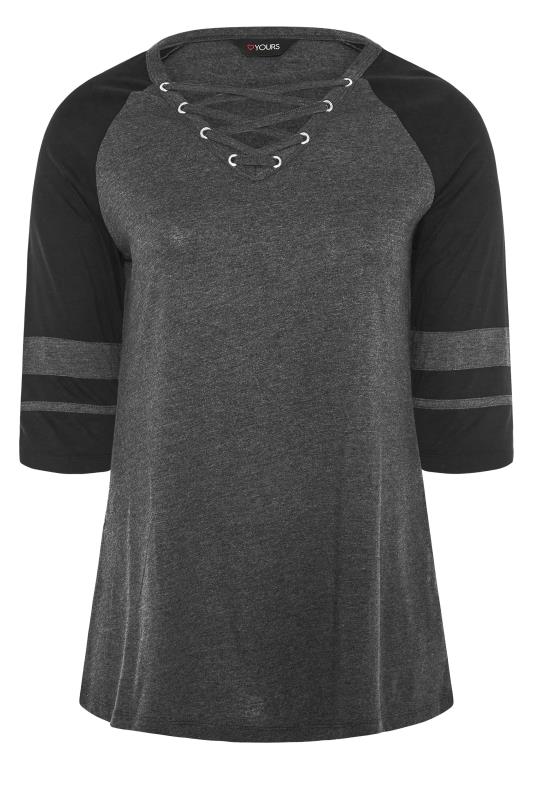 Charcoal Grey Colour Block T-Shirt_F.jpg