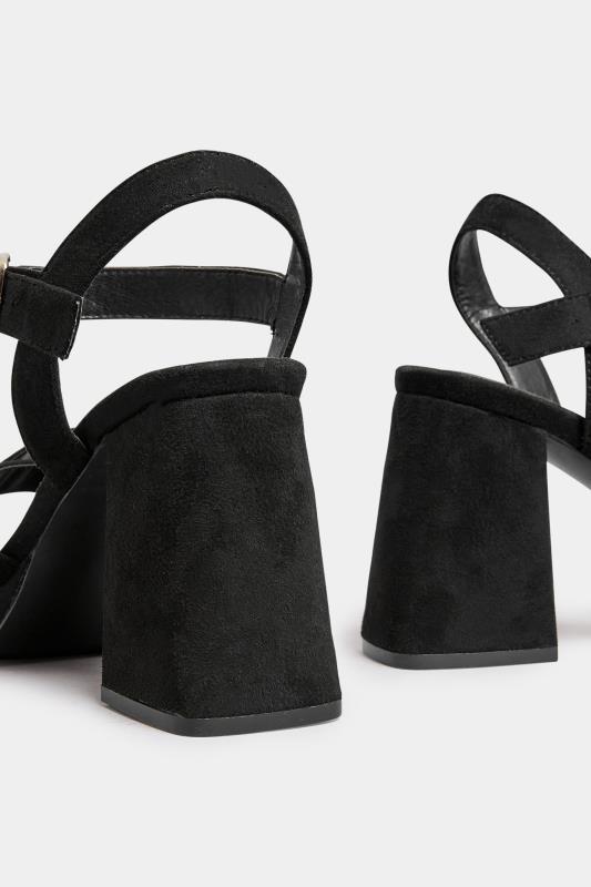 Black Platform Sandal Heels In Wide E Fit & Extra Wide EEE Fit | Yours Clothing  4