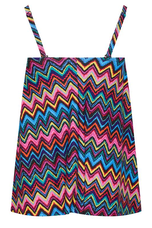 YOURS Plus Size Black Chevron Print Tankini Top | Yours Clothing 8
