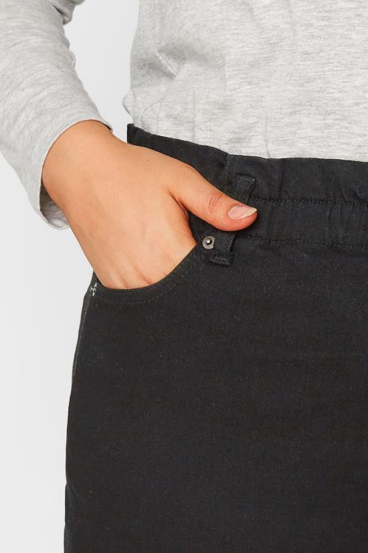 Curve Black Elasticated MOM Jeans 3