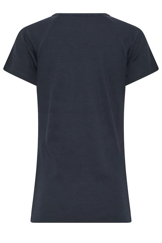 LTS Tall Women's Navy Blue Ribbed T-Shirt | Long Tall Sally 2