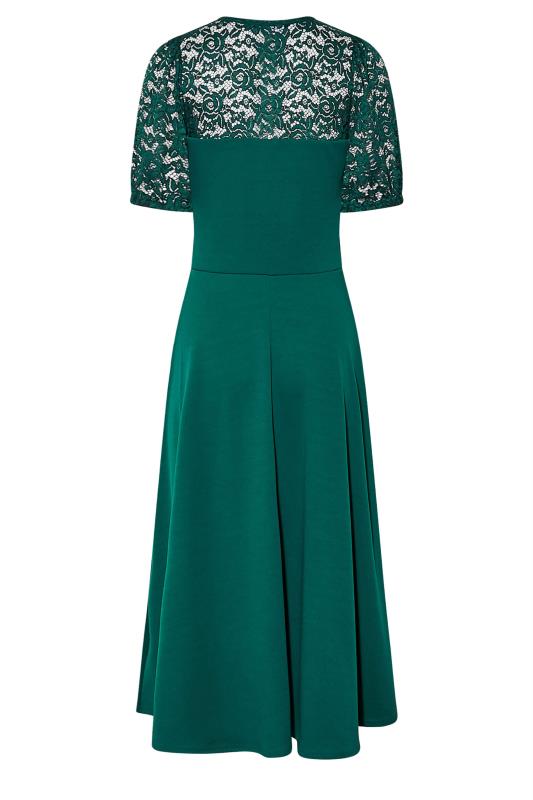 LTS Tall Forest Green Lace Midi Dress 6