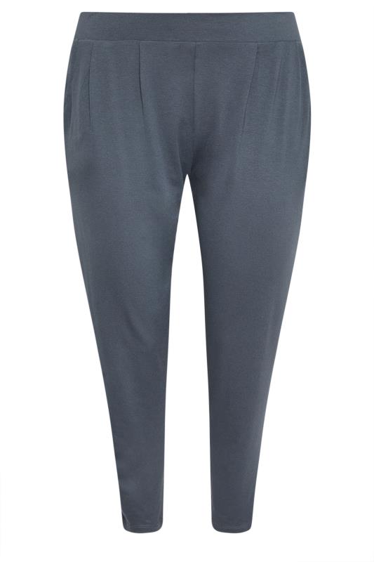 YOURS Plus Size Grey Double Pleat Harem Trousers | Yours Clothing 5