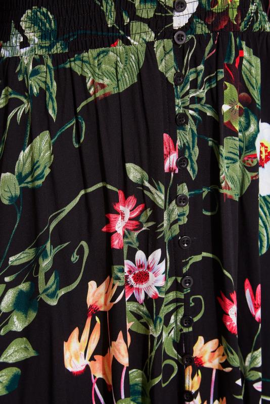 LTS Tall Black Tropical Print Maxi Dress 5