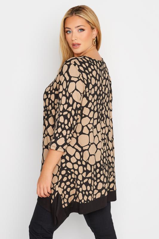 Plus Size Black & Brown Animal Print Tunic Top | Yours Clothing 3