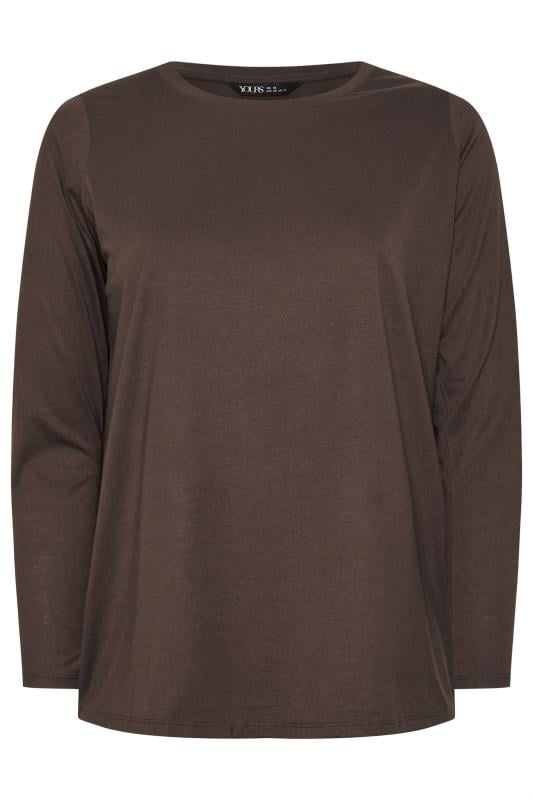 YOURS Plus Size 3 PACK Brown Long Sleeve T-Shirts | Yours Clothing  9