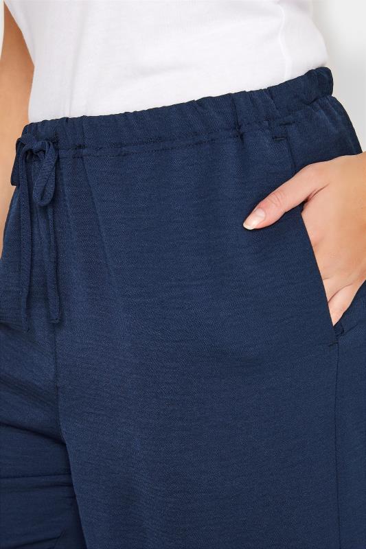 LTS Tall Women's Navy Blue Lightweight Twill Cropped Trousers | Long Tall Sally 3