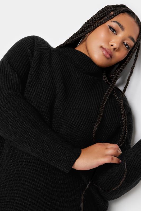 YOURS Plus Size Black Ribbed Knitted Jumper | Yours Clothing  4