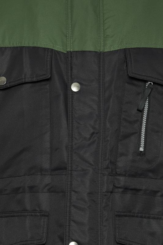 BadRhino Big & Tall Green & Black Fleece Lined Hooded Coat | BadRhino 3