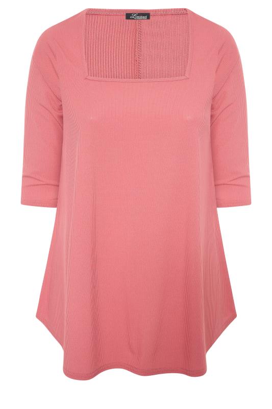 LIMITED COLLECTION Pink Ribbed Swing Top_F.jpg