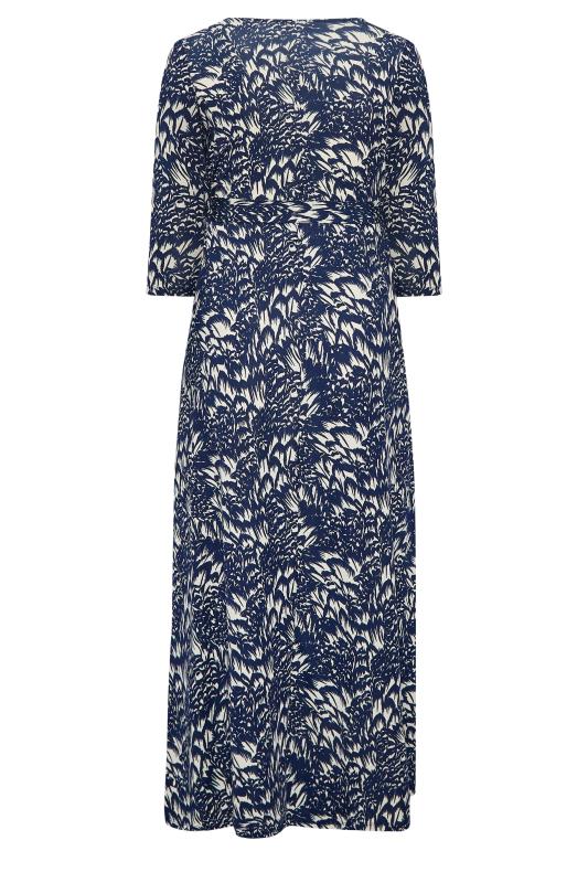 YOURS Curve Plus Size Navy Blue Floral Print Maxi Dress | Yours Clothing  7