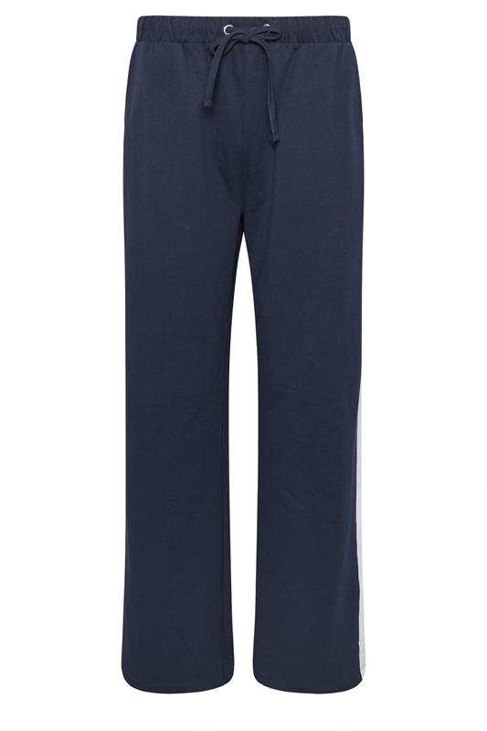 M&Co Navy Blue & White Side Stripe Cotton Wide Leg Joggers | M&Co 5