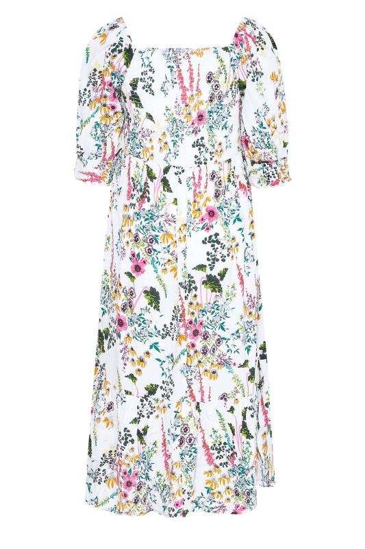 YOURS LONDON Curve White Floral Puff Sleeve Maxi Dress 7