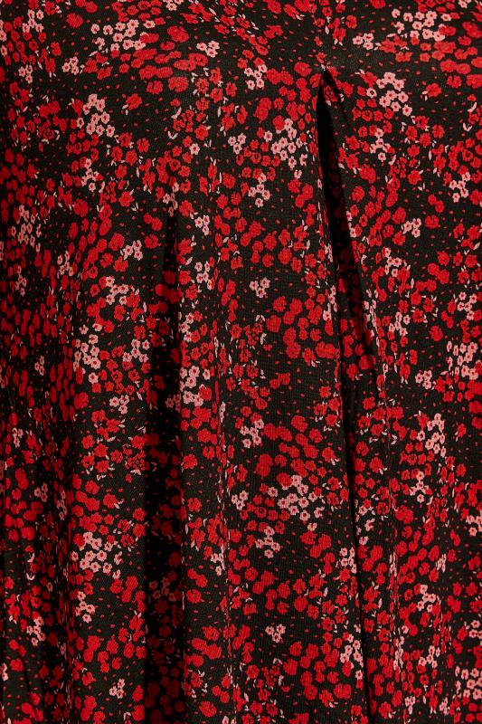 Plus Size Red Ditsy Floral Swing Top | Yours Clothing 5