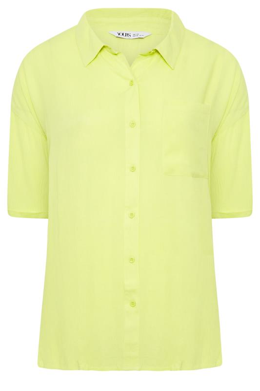 YOURS Plus Size Lime Green Crinkle Shirt | Yours Clothing 6