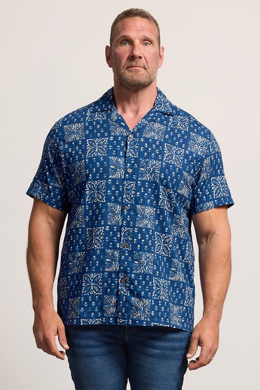  JACK & JONES Big & Tall Chemise d'été bleu marine