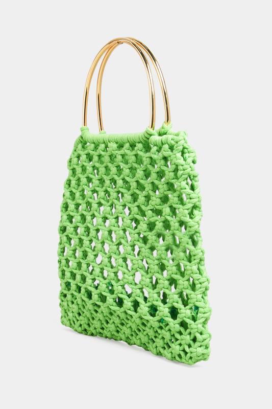  Yours Green Crochet Handle Bag