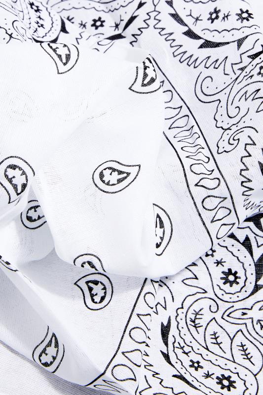 White Paisley Print Bandana Scarf | Yours Clothing  6