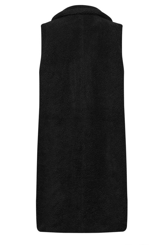 Plus Size Black Shearling Teddy Longline Gilet | Yours Clothing 7